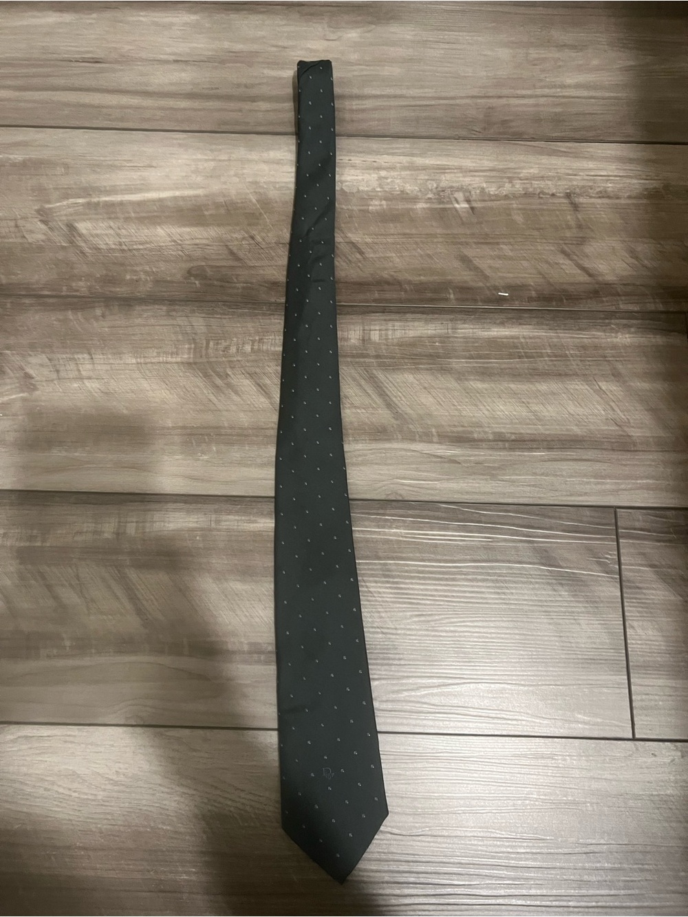 Christian Dior Black Tie with Subtle Micro-Dot Pattern